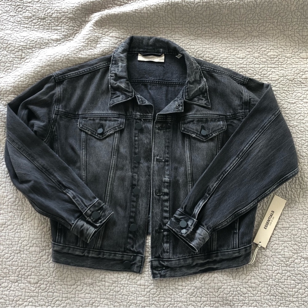 Fear of God Essentials black denim jean jacket nwt